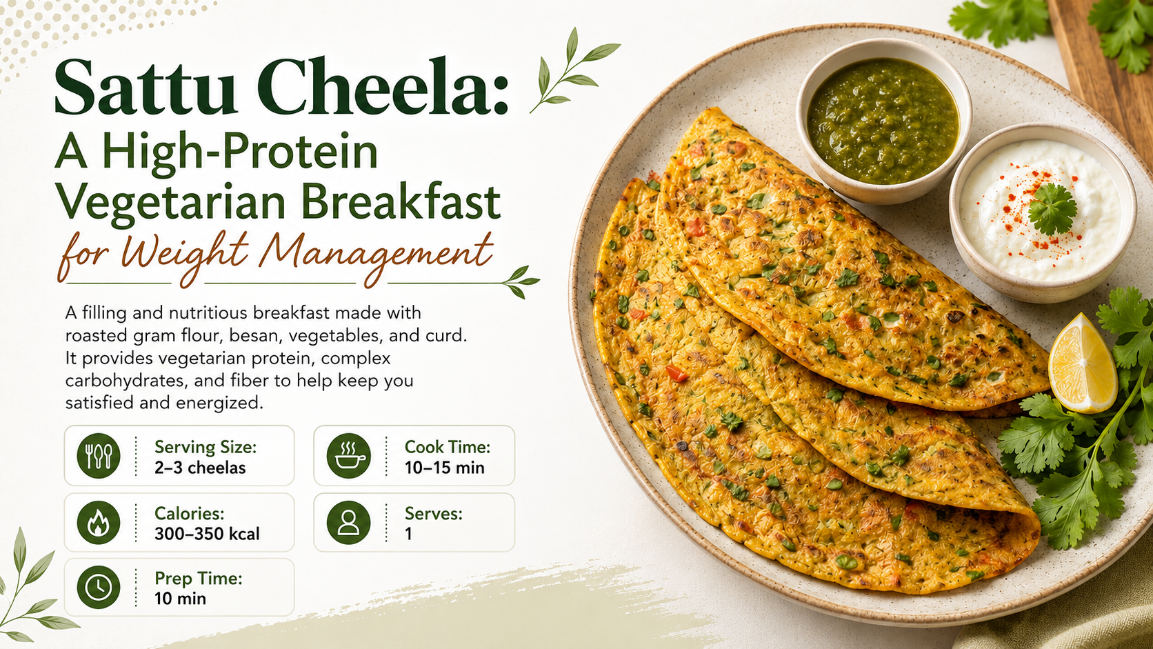 Sattu Cheela: A High-Protein Vegetarian Breakfast for Weight Management